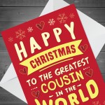 Christmas Card For Greatest Cousin In The World Cute Cousin Card