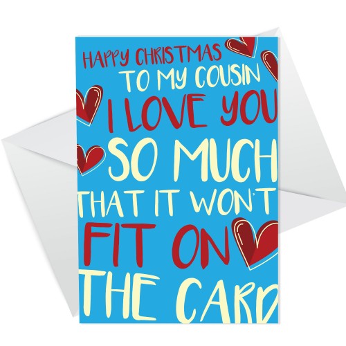 Christmas Card For Cousin Funny Cousin Christmas Card I Love You
