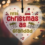 Christmas Decoration 1st Christmas As Grandad Gift Acrylic Heart