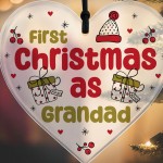 Christmas Decoration 1st Christmas As Grandad Gift Acrylic Heart