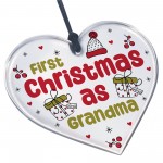 Christmas Decoration 1st Christmas As Grandma Gift Acrylic Heart