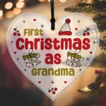 Christmas Decoration 1st Christmas As Grandma Gift Acrylic Heart