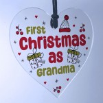 Christmas Decoration 1st Christmas As Grandma Gift Acrylic Heart
