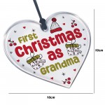 Christmas Decoration 1st Christmas As Grandma Gift Acrylic Heart