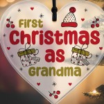 Christmas Decoration 1st Christmas As Grandma Gift Acrylic Heart