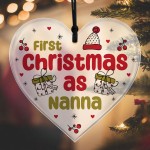 Christmas Decoration 1st Christmas As Nanna Gift Acrylic Heart