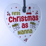 Christmas Decoration 1st Christmas As Nanna Gift Acrylic Heart