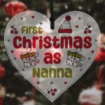 Christmas Decoration 1st Christmas As Nanna Gift Acrylic Heart
