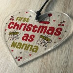 Christmas Decoration 1st Christmas As Nanna Gift Acrylic Heart