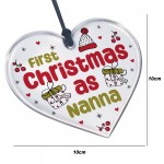 Christmas Decoration 1st Christmas As Nanna Gift Acrylic Heart