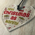 Christmas Decoration 1st Christmas As Nanny Gift Acrylic Heart