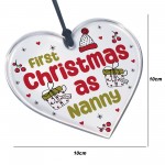 Christmas Decoration 1st Christmas As Nanny Gift Acrylic Heart