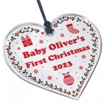 Babys 1st Christmas Decoration Personalised Christmas Ornament