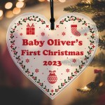 Babys 1st Christmas Decoration Personalised Christmas Ornament