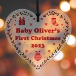 Babys 1st Christmas Decoration Personalised Christmas Ornament