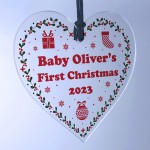 Babys 1st Christmas Decoration Personalised Christmas Ornament