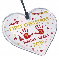Babys First Christmas Decoration Personalised Heart Tree Decor