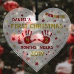 Babys First Christmas Decoration Personalised Heart Tree Decor