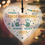 First Christmas Decoration For Baby Boy Girl Personalised Heart First Christmas Decoration For Baby Boy Girl Personalised Heart