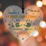First Christmas Decoration For Baby Boy Girl Personalised Heart First Christmas Decoration For Baby Boy Girl Personalised Heart