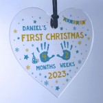 First Christmas Decoration For Baby Boy Girl Personalised Heart First Christmas Decoration For Baby Boy Girl Personalised Heart