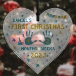 First Christmas Decoration For Baby Boy Girl Personalised Heart First Christmas Decoration For Baby Boy Girl Personalised Heart