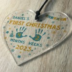First Christmas Decoration For Baby Boy Girl Personalised Heart First Christmas Decoration For Baby Boy Girl Personalised Heart