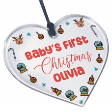 Babys First Christmas Gift Personalised Tree Decoration