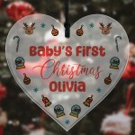 Babys First Christmas Gift Personalised Tree Decoration