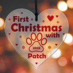 1st Christmas With Dog Puppy Personalised Christmas Decoration