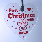 1st Christmas With Dog Puppy Personalised Christmas Decoration