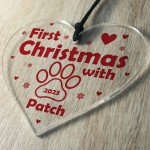 1st Christmas With Dog Puppy Personalised Christmas Decoration