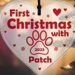 1st Christmas With Dog Puppy Personalised Christmas Decoration