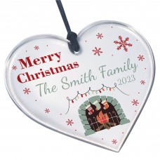 Merry Christmas Tree Ornament Personalised SURNAME Gift