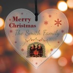 Merry Christmas Tree Ornament Personalised SURNAME Gift