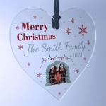 Merry Christmas Tree Ornament Personalised SURNAME Gift