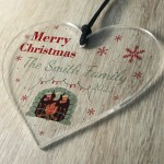 Merry Christmas Tree Ornament Personalised SURNAME Gift