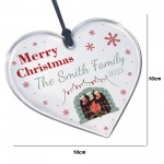 Merry Christmas Tree Ornament Personalised SURNAME Gift