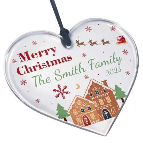 Personalised Christmas Tree Ornament For Family ANY SURNAME