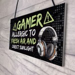 Gamer Sign Games Room Accessories Boys Bedroom Decor Gaming Sign