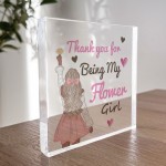 Thank You For Being My Flower Girl Gift Acrylic Block Wedding