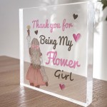 Thank You For Being My Flower Girl Gift Acrylic Block Wedding
