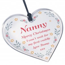 Christmas Gift For Nanny From Bump Acrylic Hanging Heart
