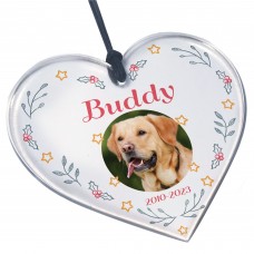 Dog Memorial Bauble Personalised Photo Christmas Tree Decoration