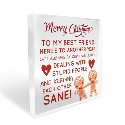 Best Friend Christmas Funny Gift For Friend Acrylic Plaque Gifts