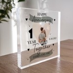 1st Anniversary Gift Personalised Photo Block Boyfriend