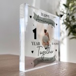 1st Anniversary Gift Personalised Photo Block Boyfriend