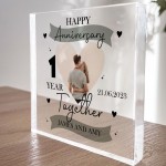 1st Anniversary Gift Personalised Photo Block Boyfriend