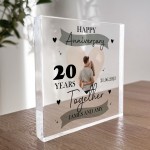 20th Wedding Anniversary Gift Personalised Photo Block Husband