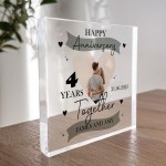 4th Anniversary Gift Personalised Photo Block Husband